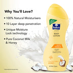 Parachute Advansed Soft Touch Body Lotion for Women & Men, All Skin types, 600ml | Pure Coconut Milk & Honey, 100% Natural, 72h Moisturisation