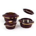 CELLO Stylus Insulated Casserole Hot Pot Box Set of 3 Pcs, Brown (500ml, 1000ml, 1500ml) |
