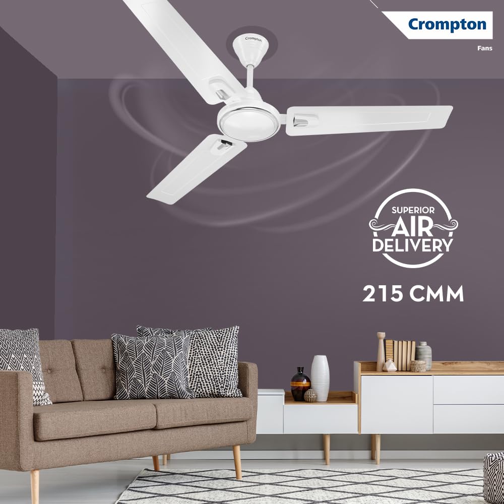 Crompton SUREBREEZE HILL BRIZ NEO 1200 mm (48 inch) Ceiling Fan (Opal White) Star rated energy efficient fans