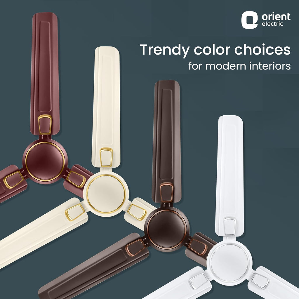 Orient Electric’s 1200 mm Pacific Air Déco| Decorative ceiling fan | Powerful airflow| BEE 1 Star Rated | 2-year warranty | Smoke Brown, pack of 1
