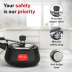 Prestige Nakshatra Cute Duo Svachh Hard Anodised Inner Lid Pressure Cooker, 2.0L, Black, 2 Liter