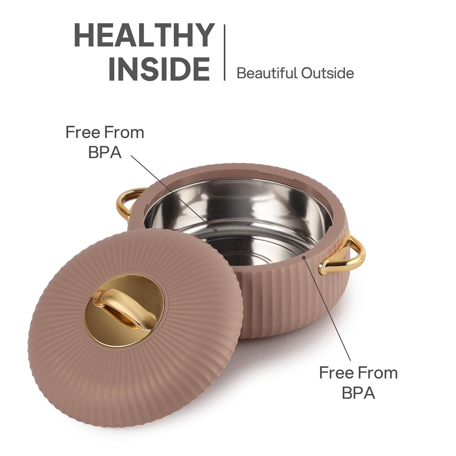 CELLO Aurum Insulated Casserole Hot Pot Box Set of 2 Pcs 1000ml Brown |
