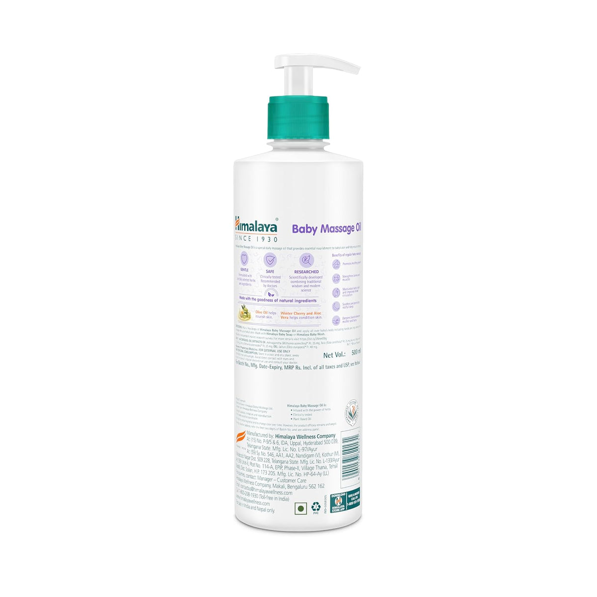 Himalaya Baby Massage Oil 500ml | All-round growth | Strong Bones & Muscles