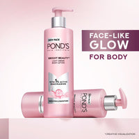 POND'S Bright Beauty Light Crème moisturizing Body Lotion With 1% Niacinamide For Smooth & Bright Skin, for All skin Types,600ml