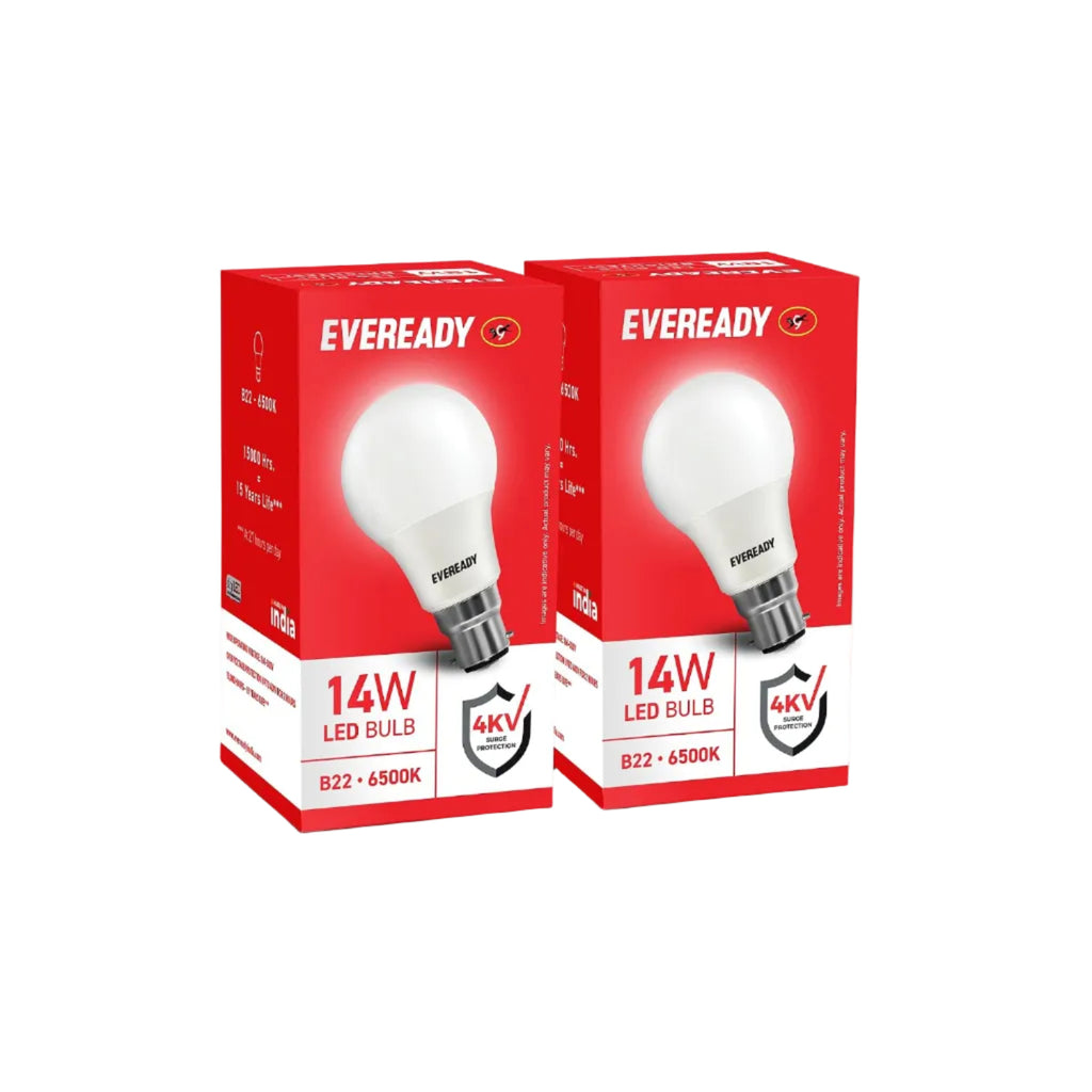 Eveready 14W b22d LED Cool Day Light Bulb, Pack of 2