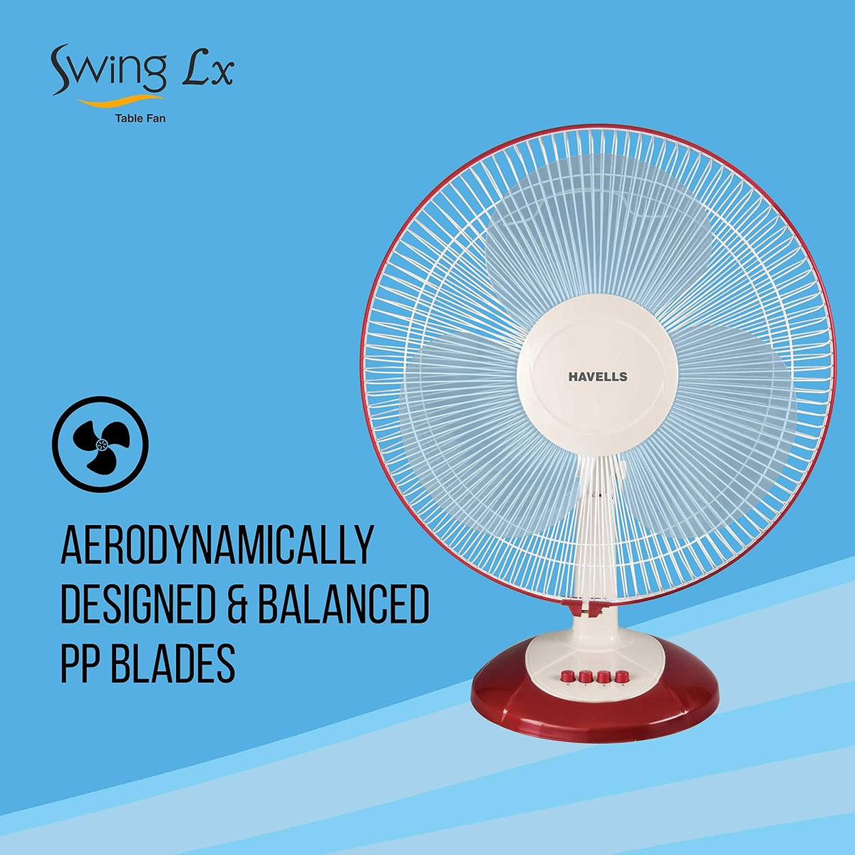 Havells Swing Lx 400mm Table Fan, Cherry