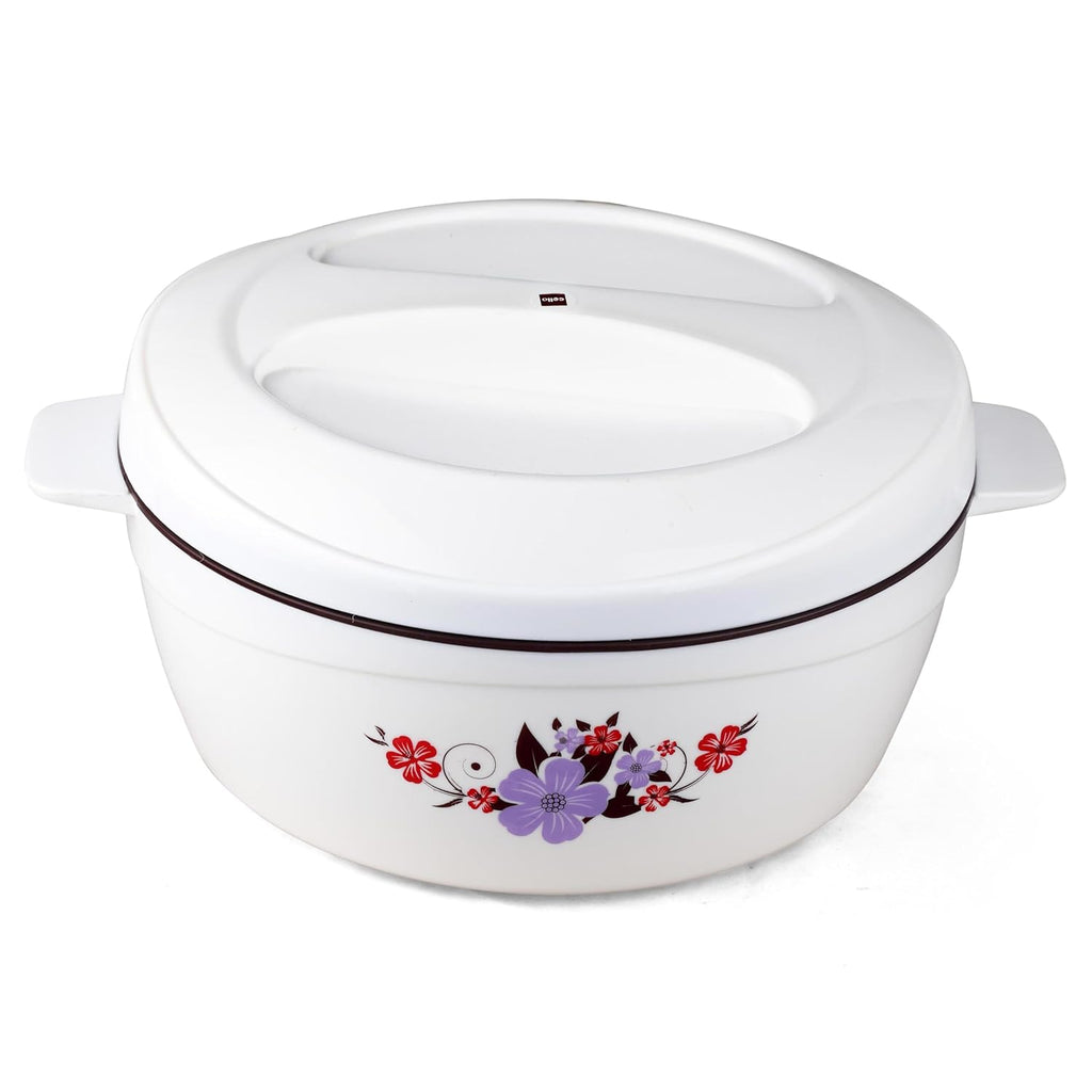 Cello Roti Plus Insulated Casserole Hot Pot Box Case with Lid 1500 ml White & Brown |