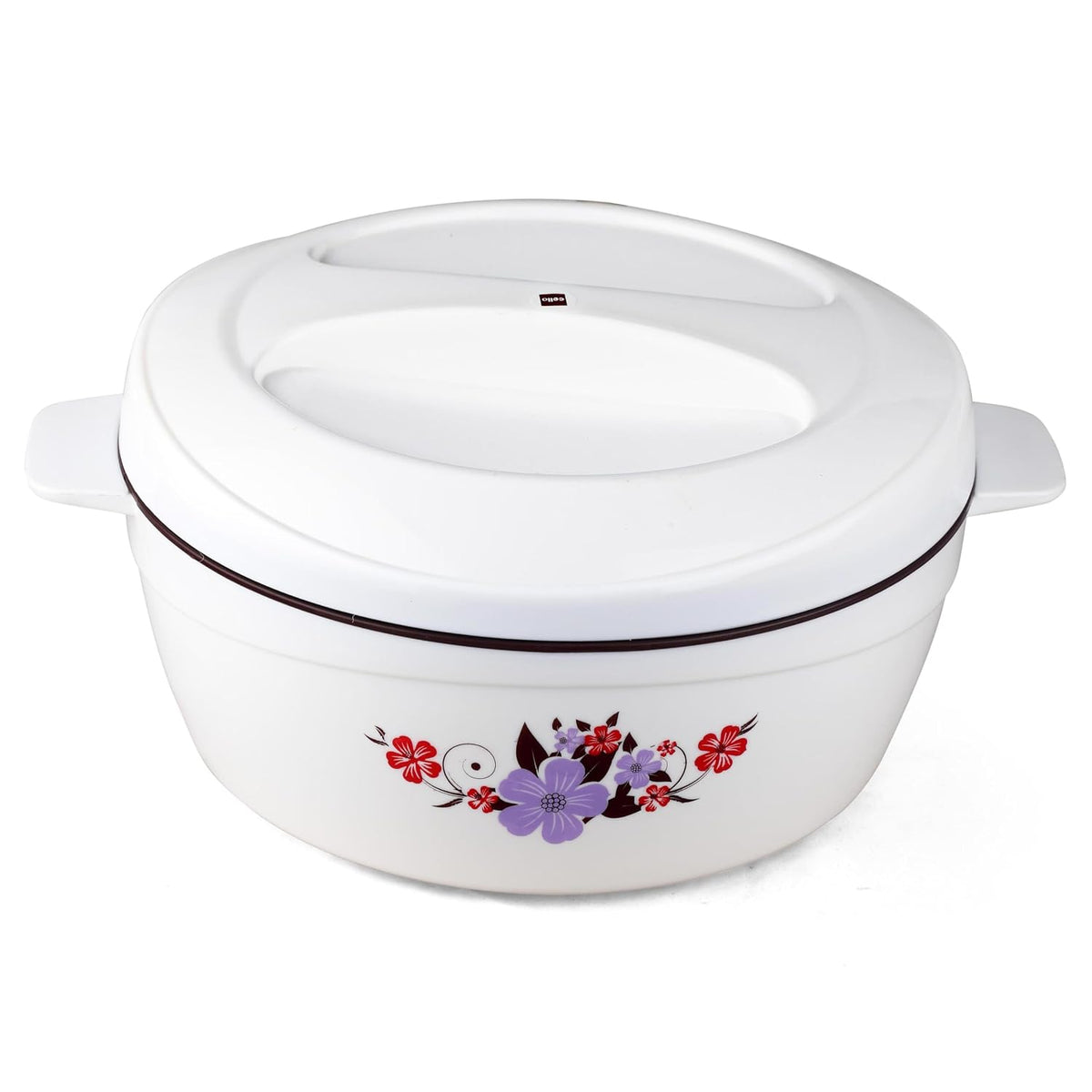 Cello Roti Plus Insulated Casserole Hot Pot Box Case with Lid 1500 ml White & Brown |