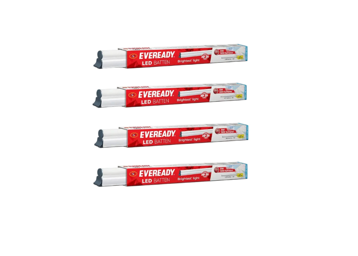 Eveready 5W LED Cool White Batten, Pack Of 4