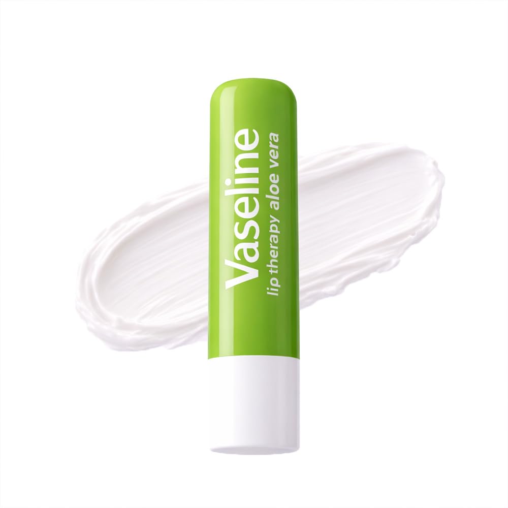 Vaseline Lip Care | Aloe Vera Lip Balm Stick | Up to 48Hr moisturization | with aloe extract & petroleum jelly | made in South Korea | 4.8g
