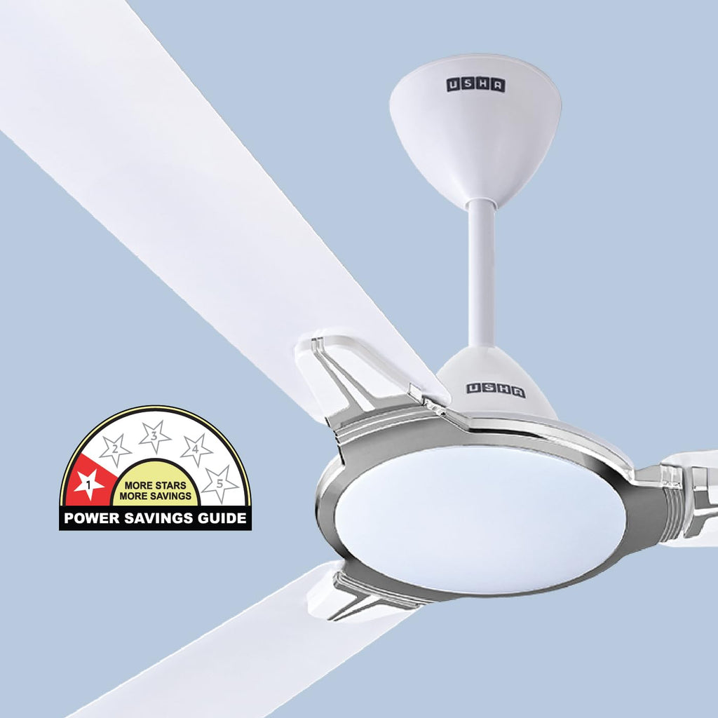USHA Striker Platinum 1200mm Energy Saving High Speed Scratch & Dust Resistant Decorative Ceiling Fan |1star| ISI Certified ||Pearl White|