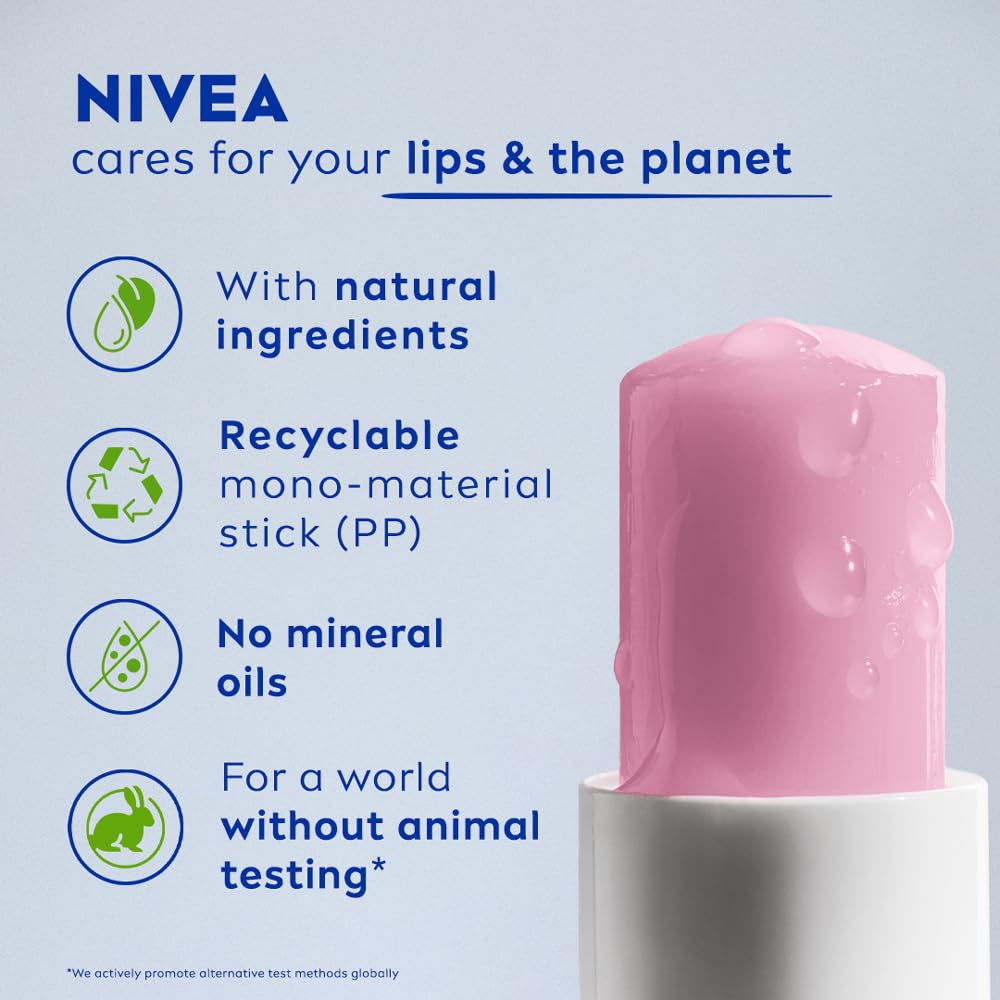 NIVEA Soft Rose Shine 4.8g Lip Balm|24 H Melt in Moisture Formula|Natural Oils|Glossy Finish,4.8 g (Pack of 1) NIVEA Soft Rose Shine 4.8g Lip Balm|24 H Melt in Moisture Formula|Natural Oils|Glossy Finish,4.8 g (Pack of 1)