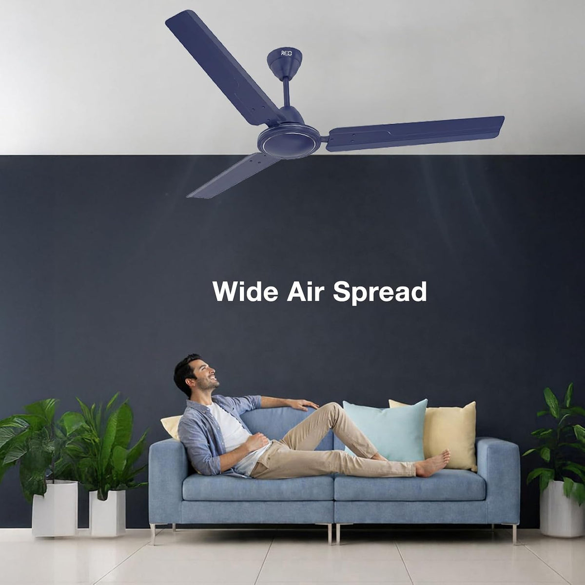 Havells REO Vaayu 1200 mm ES Ceiling Fan | High Speed, High Air Delivery | Strong & Powerful, Air Delivery: 220CMM| RPM: 370| 2 Year Warranty |