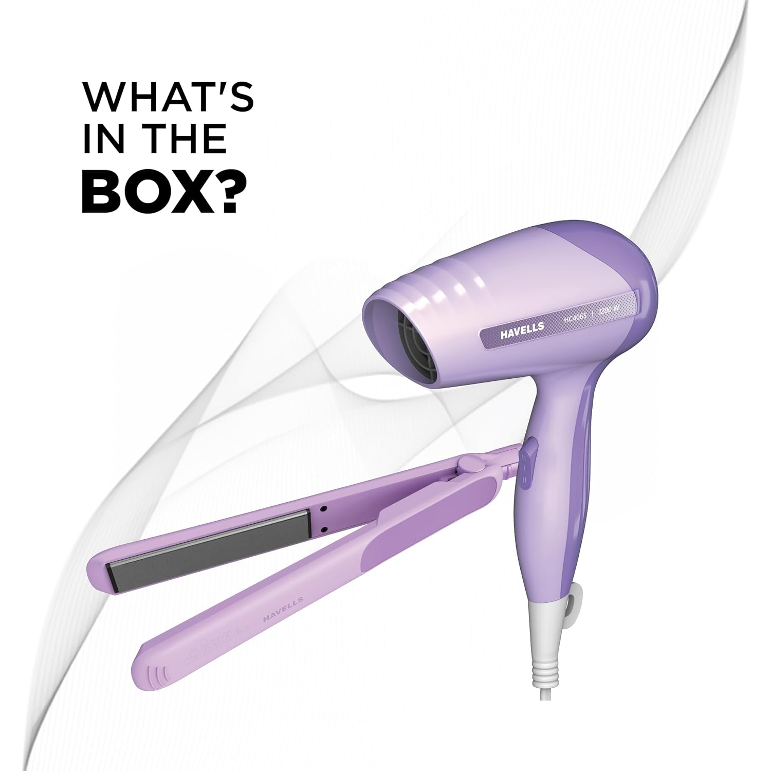 Havells Styling Combo of Hair Dryer & Straightener|1200W Dryer|Floating Plate Straightener|Blow Dry for Men & Women| HC4065