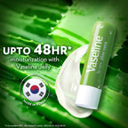 Vaseline Lip Care | Aloe Vera Lip Balm Stick | Up to 48Hr moisturization | with aloe extract & petroleum jelly | made in South Korea | 4.8g