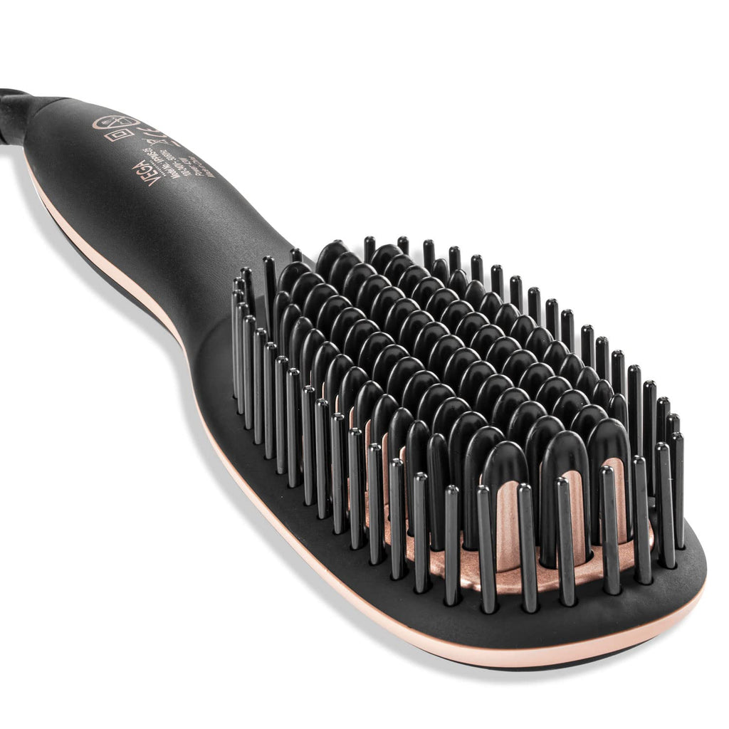 VEGA PROFESSIONAL Pro Cera Shine Hair Straightener Brush For Women With Ceramic Bristles