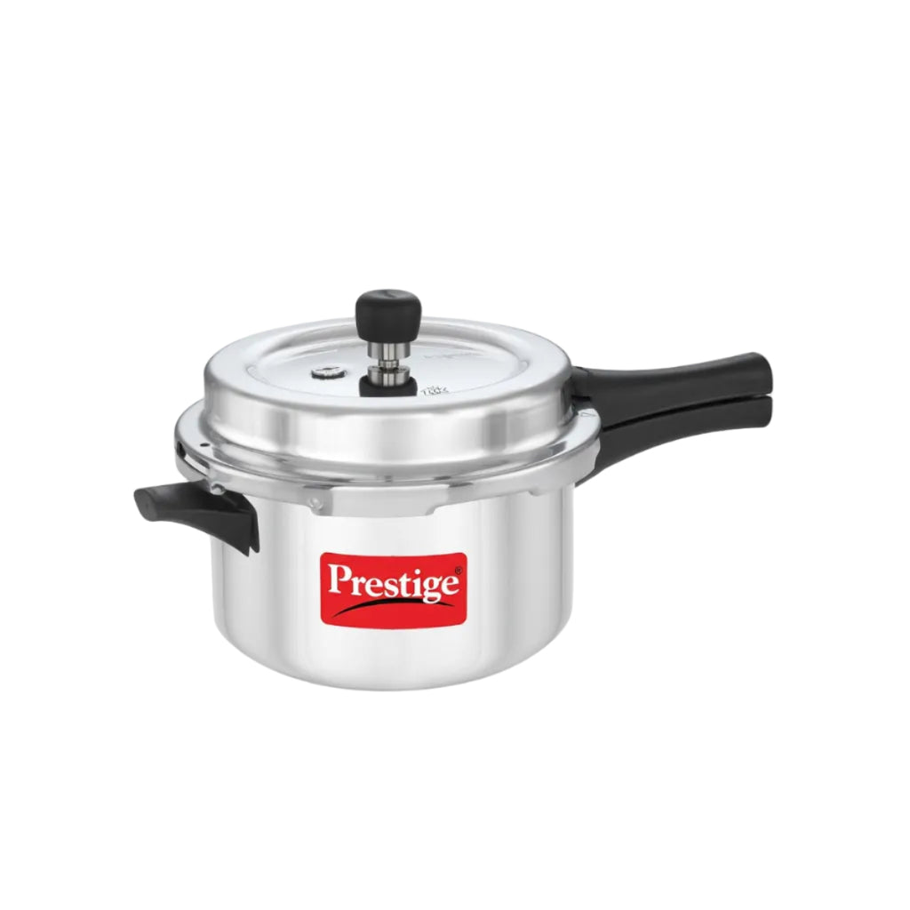 Prestige Popular Plus Svachh Virgin Aluminium Gas And Induction Compatible Outer Lid Pressure Cooker, 4 L (Silver), 4 liter