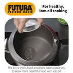 Hawkins Futura Hard Anodised Pressure Cooker, 9 Litre, Black (FP90)