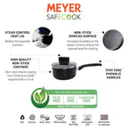 Meyer Safecook Non-Stick Covered Saucepan 1.4 Liters/16cm Black