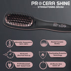 VEGA PROFESSIONAL Pro Cera Shine Hair Straightener Brush For Women With Ceramic Bristles