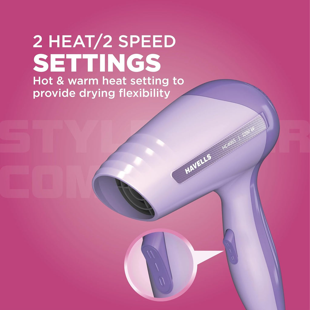 Havells Styling Combo of Hair Dryer & Straightener|1200W Dryer|Floating Plate Straightener|Blow Dry for Men & Women| HC4065