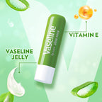 Vaseline Lip Care | Aloe Vera Lip Balm Stick | Up to 48Hr moisturization | with aloe extract & petroleum jelly | made in South Korea | 4.8g