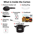 Hawkins Futura Hard Anodised Pressure Cooker, 9 Litre, Black (FP90)