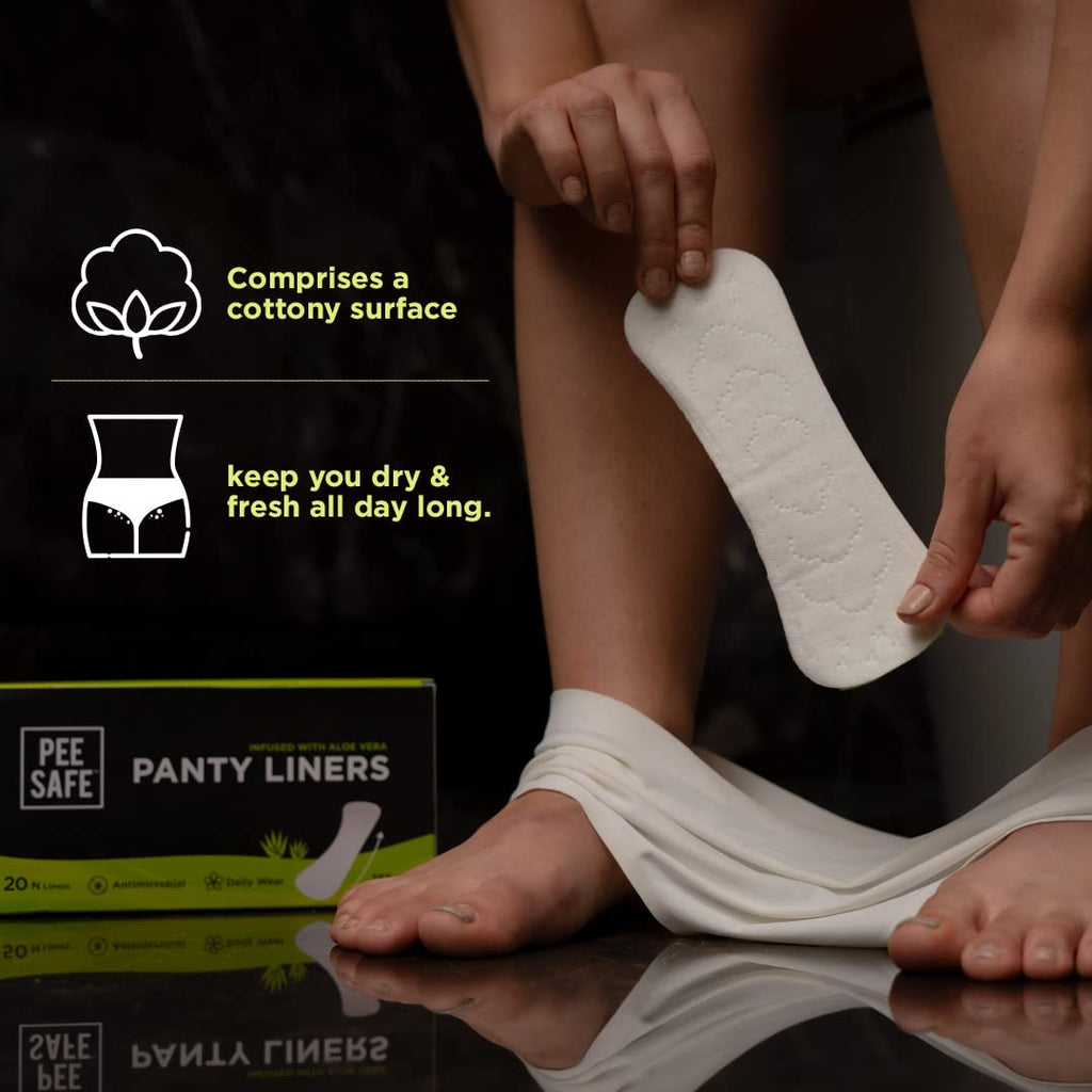 Pee Safe Panty Liners For Women Daily Use with Aloe Vera 20 Liners | 185mm