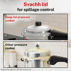 Prestige Popular Plus Svachh Virgin Aluminium Gas And Induction Compatible Outer Lid Pressure Cooker, 4 L (Silver), 4 liter