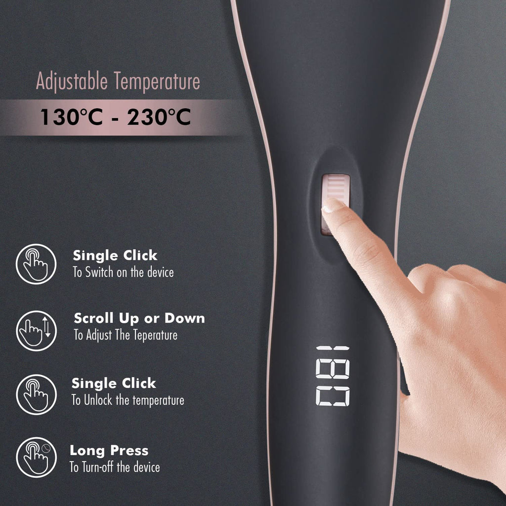 VEGA PROFESSIONAL Pro Cera Shine Hair Straightener Brush For Women With Ceramic Bristles