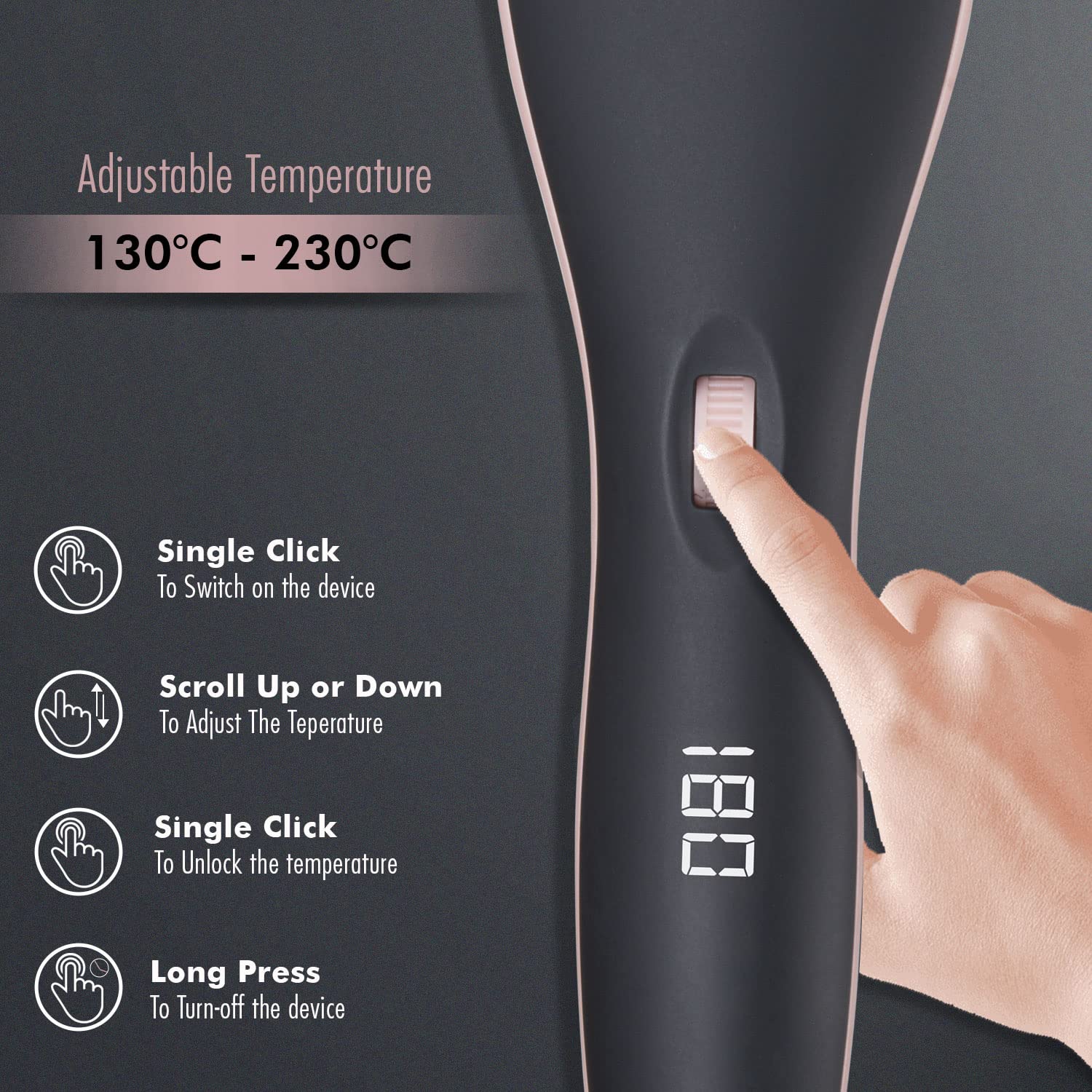 VEGA PROFESSIONAL Pro Cera Shine Hair Straightener Brush For Women With Ceramic Bristles