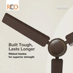 Havells REO Vaayu 1200mm ES Ceiling Fan | High Speed, High Air Delivery | Strong & Powerful, Air Delivery: 220CMM| RPM: 370| 2 Year Warranty | (Pack of 1, Smoke Brown)