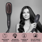 VEGA PROFESSIONAL Pro Cera Shine Hair Straightener Brush For Women With Ceramic Bristles