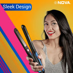 Nova NHS 841 Selfie Hair Straightener for Women (Blue)