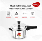 Pigeon by Stovekraft 14551 Induction Base Outer Lid Stainless Steel Pressure Cooker, 5L, Silver
