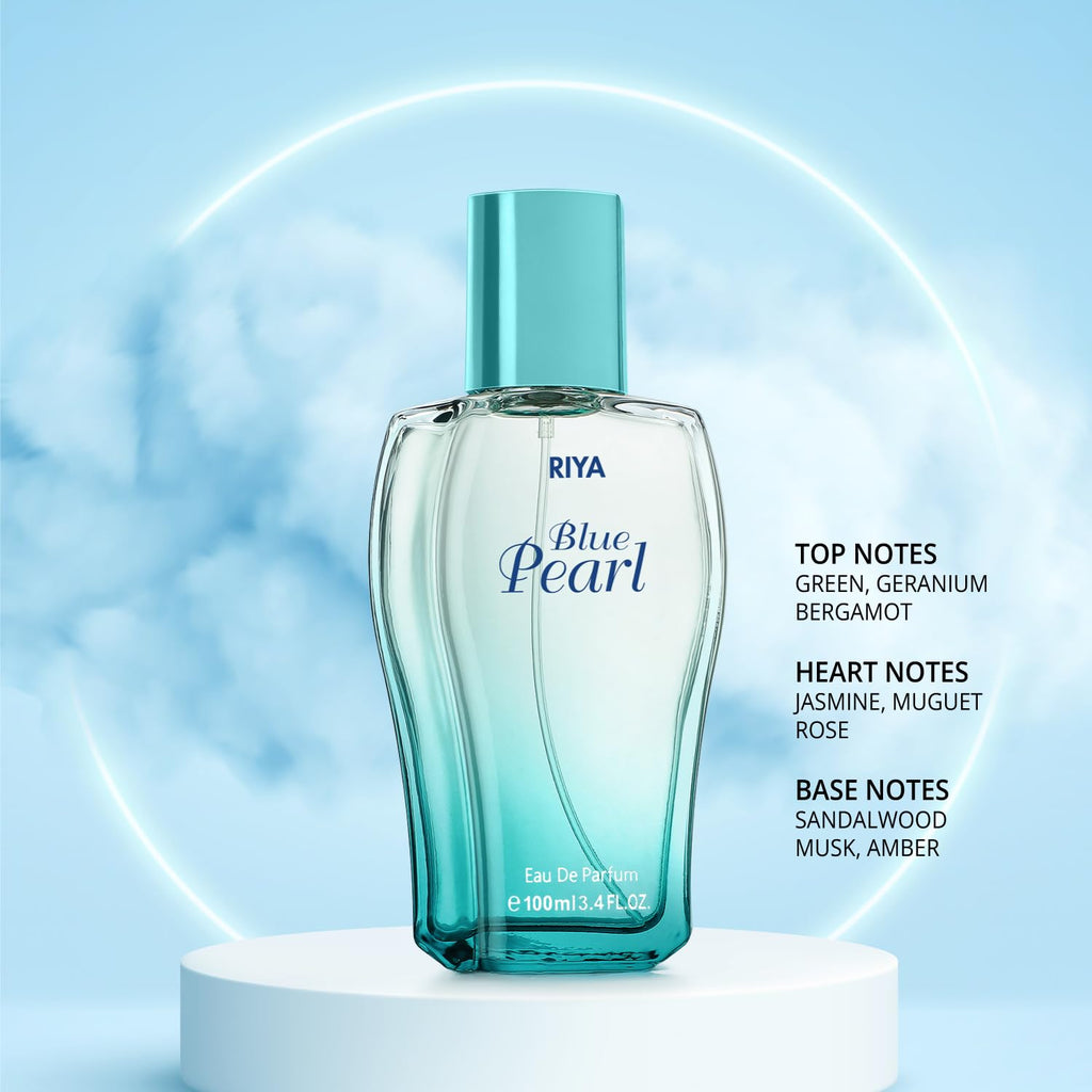 RIYA BLUE PEARL | 30 ml Perfume for Women | Eau De Parfum with Long Lasting Fragrance | Citrus Jasmine Scent | Gift Scent for Her