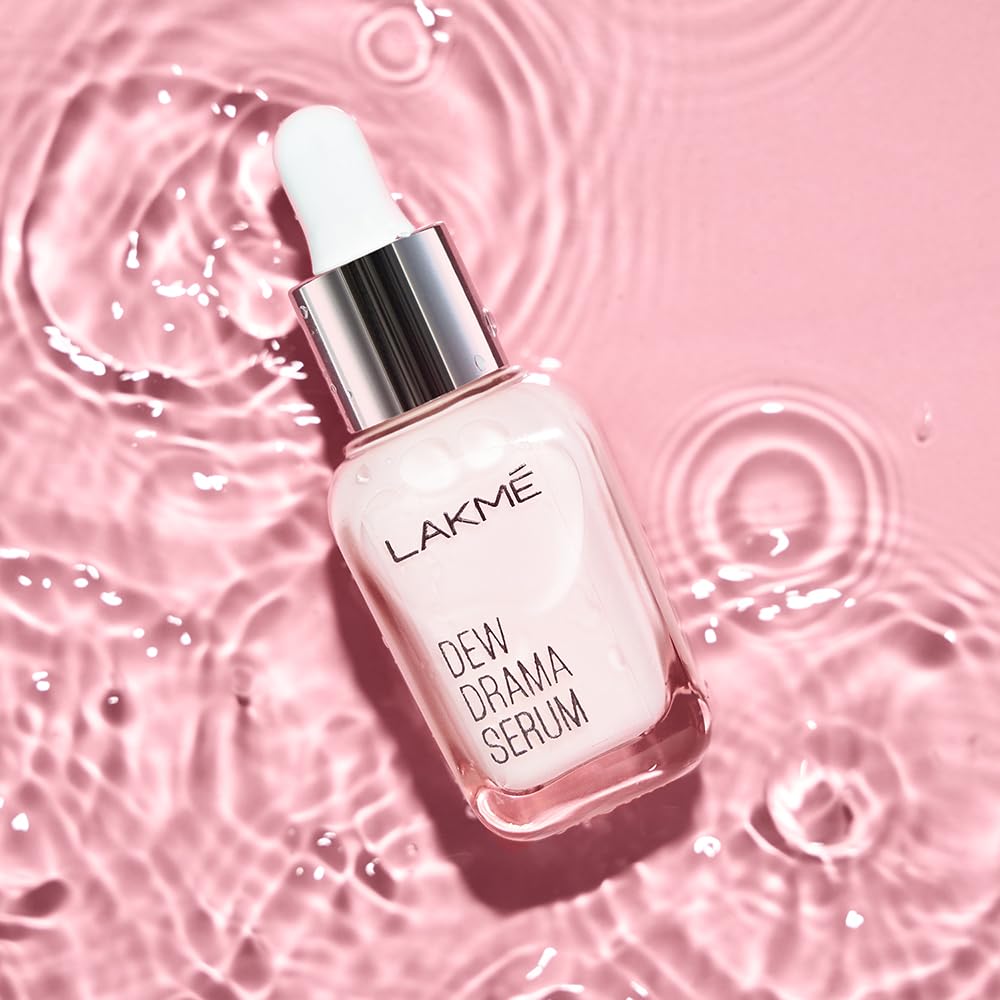 Lakme Dew Drama Serum, 6% Vit B3, E, F & Pro-Ceramides for Skin Barrier & Dewy Radiance 30ml