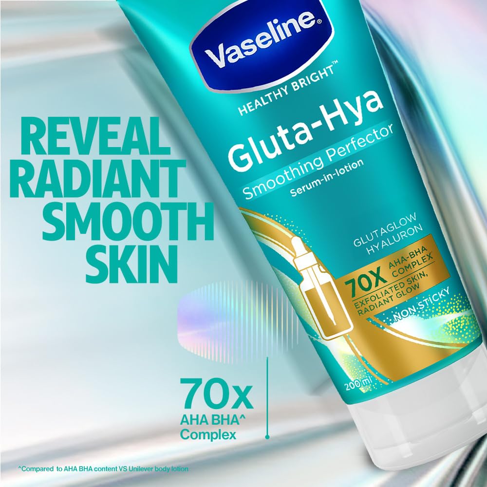 VASELINE Gluta Hya AHA BHA Exfoliating Lotion 200 ML | Exfoliates Dead Skin | Smooths Rough Skin