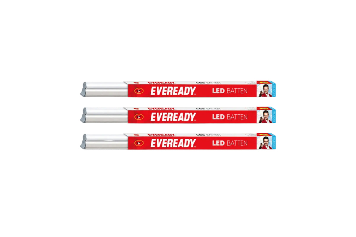 Eveready 5W1FT6500KPK3 5-Watt LED Batten (Cool Day Light, White) - Pack of 3