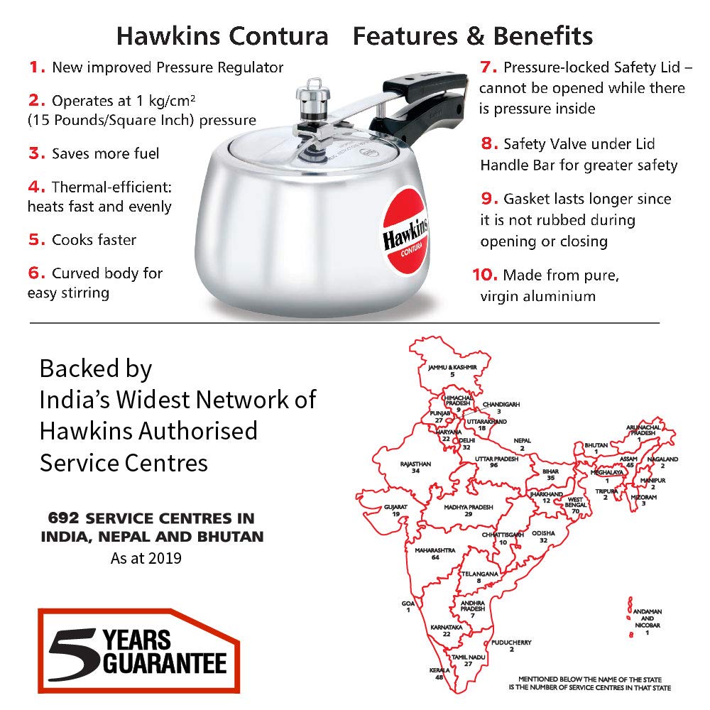 Hawkins Contura Hard Anodised Aluminium Pressure Cooker, 3 Litres, Black & Hawkins Contura Pressure Cooker, 3 Litres