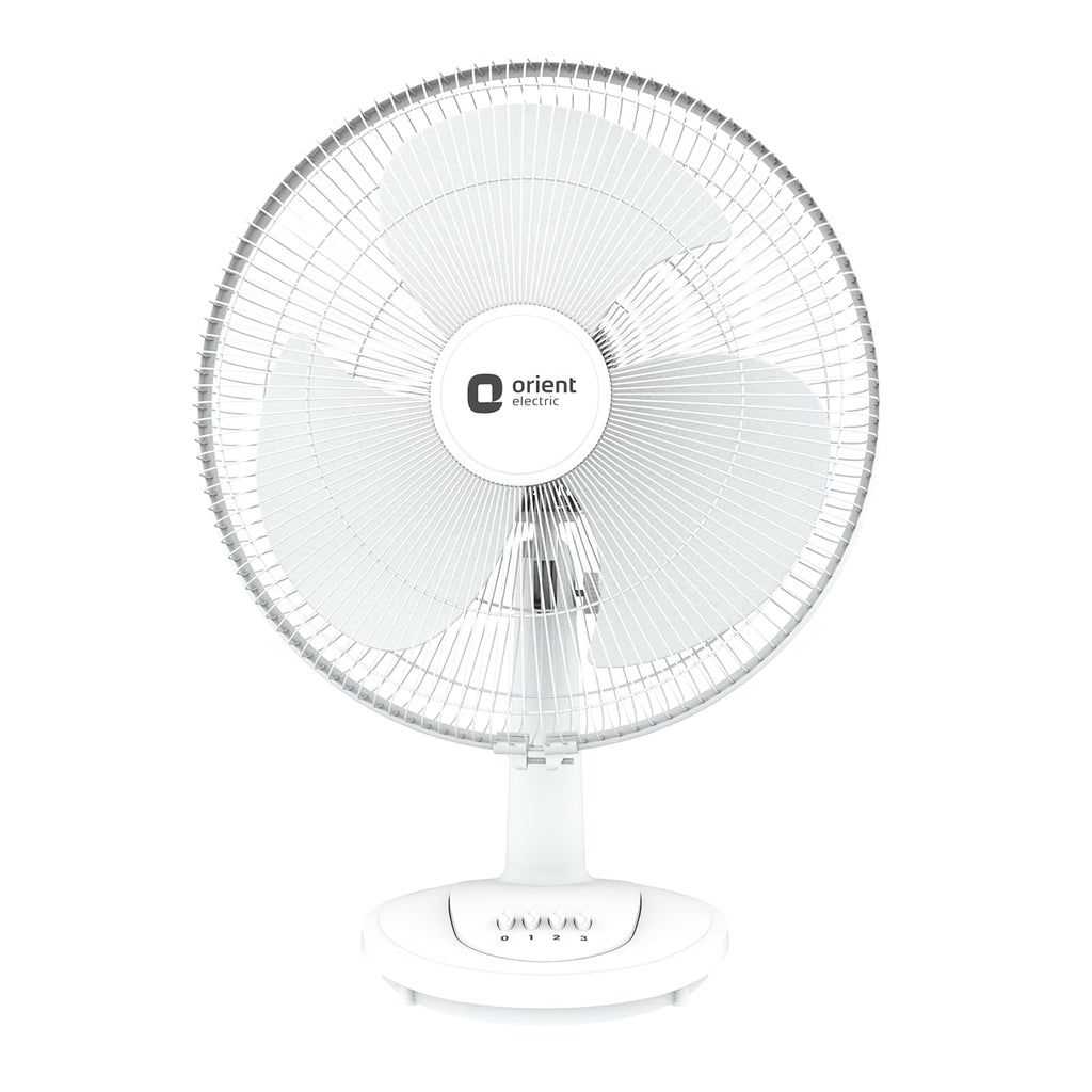 Orient Electric 400 mm Table 77 | High Speed Table Fan for Home|100% Copper Motor with Thermal Overload Protection | 90 Degree Oscillation | 3 Speed Control | Military Grade Guard | White