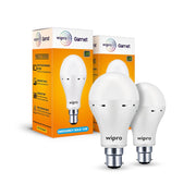 wipro Garnet 12w LED Emergency Bulb | Cool Day White (6500K) | B22 LED Bulb Base | Inverter Bulb for home, with 4 Hours battery back up| Li-ion Battery | Over charging Protection | Pack of 2