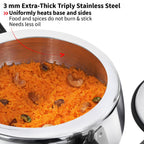 Hawkins Contura 3.5 Litre Triply Stainless Steel Pressure Cooker | Curved Body | Induction & Gas Compatible | Ideal for 4–5 persons | ISI Certified |..