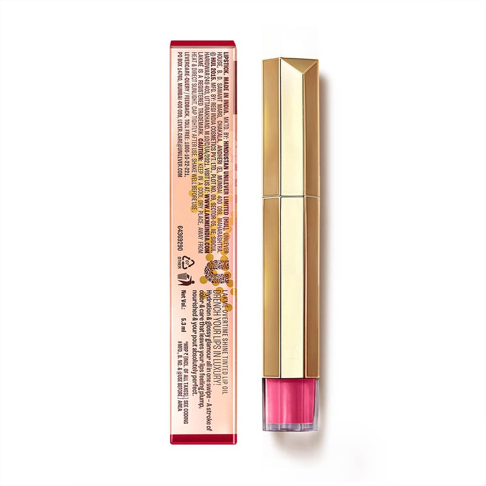 LAKMÉ LAKM Lakme 9to5 Overtime Shine Tinted Lip Oil - Berry Bling 5.3ml | 3Ml
