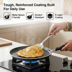 Prestige Omega Deluxe 25cm Granite Dosa Tawa|Non-Stick with 5 Layers Coating|Dishwasher Safe|