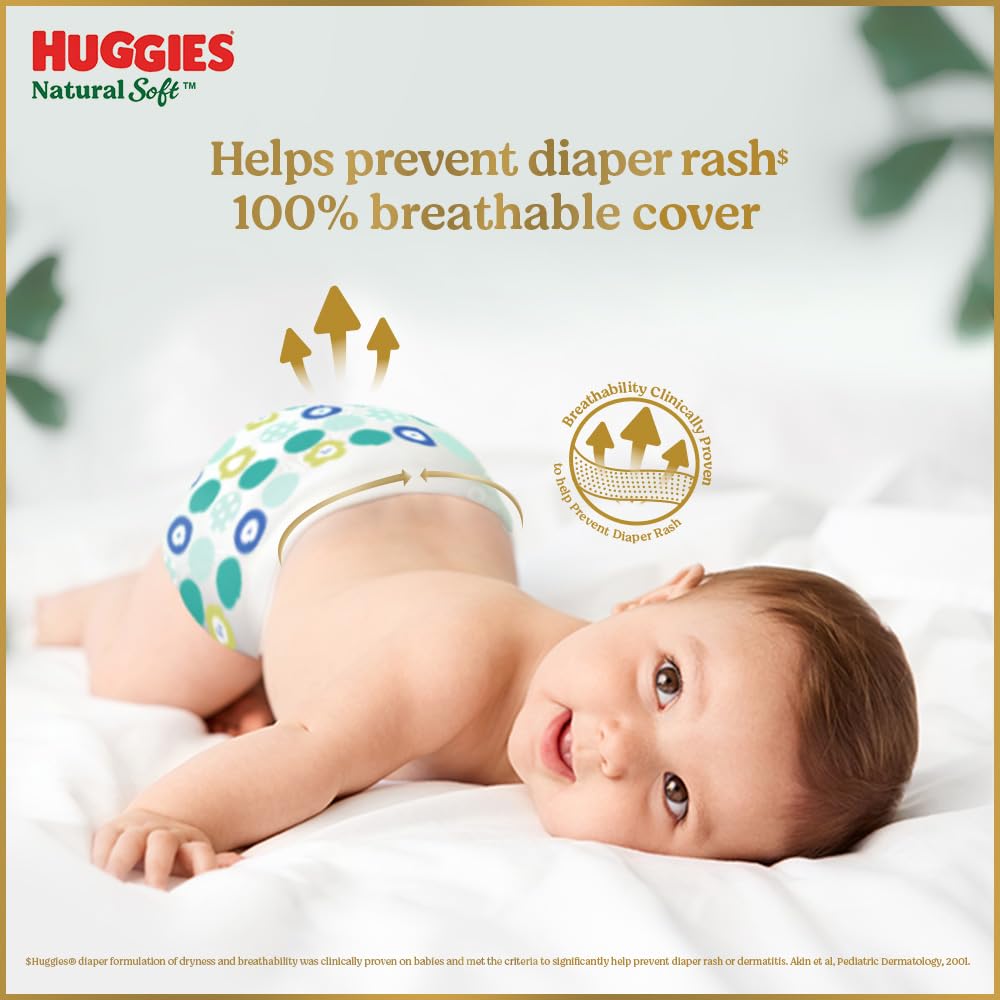 Huggies Natural Soft Premium Baby Diaper Pants, Our No.1 Soft Pants, Large (L) Size (9-14 Kgs), Pack of 50 diapers | Cloud Softness All over with India'...