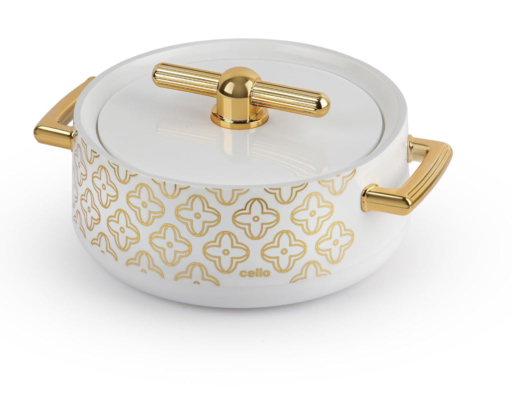 CELLO Jewel NX Insulated Serving Casserole Hot Pot Case for Daily Use 1500 ml, White |