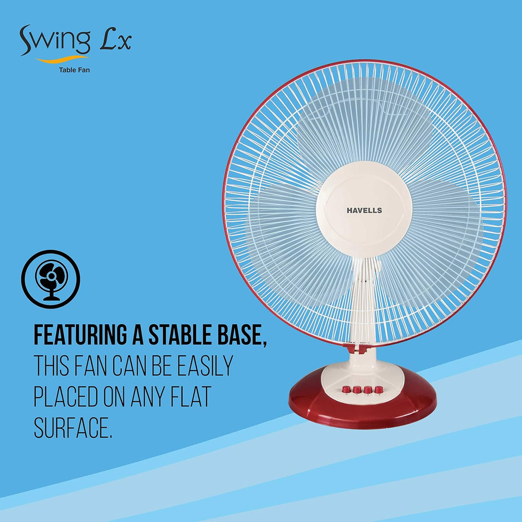 Havells Swing Lx 400mm Table Fan, Cherry