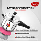 Pigeon by Stovekraft 14551 Induction Base Outer Lid Stainless Steel Pressure Cooker, 5L, Silver