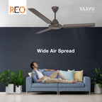 Havells REO Vaayu 1200mm ES Ceiling Fan | High Speed, High Air Delivery | Strong & Powerful, Air Delivery: 220CMM| RPM: 370| 2 Year Warranty | (Pack of 1, Smoke Brown)